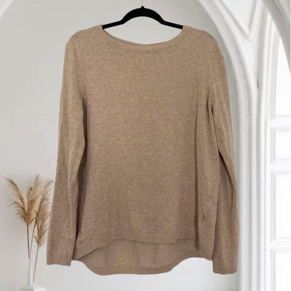 TeeBerry & Weave Soft Basic Tan Structured Long Sleeve Sweater M